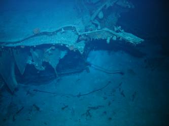 Large piece of hull section on seabed